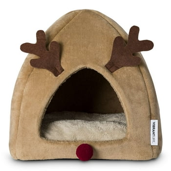 Vibrant Life Hideaway Reindeer Small Cat-Dog Bed