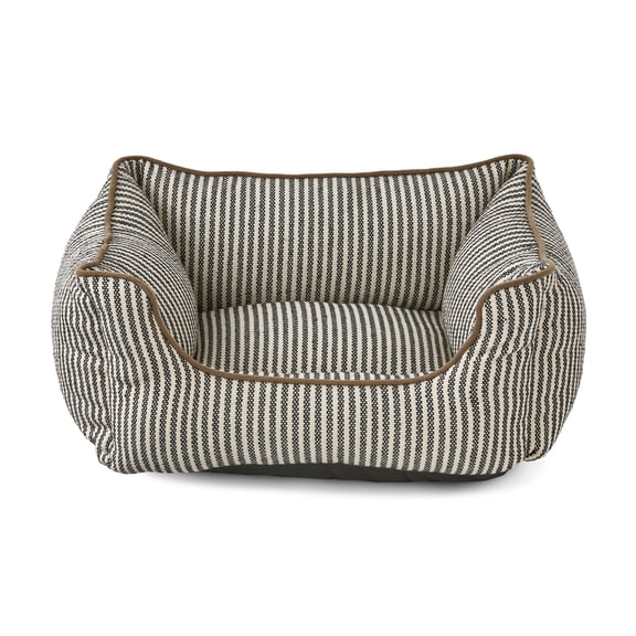 Vibrant Life Small High Wall Striped Dog Bed, Black & White, 17" x 21"