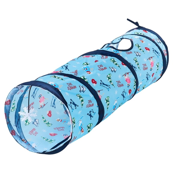 Vibrant Life Holiday Apres Ski Cat Tunnel, Blue, 34" x 10"