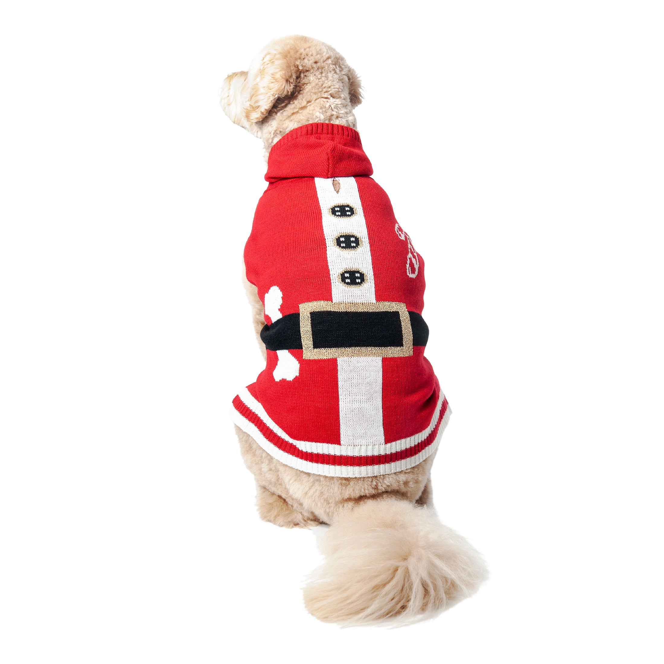 Vibrant Life Holiday Dog Clothes Red Santa with Hoodie Sweater, Large
