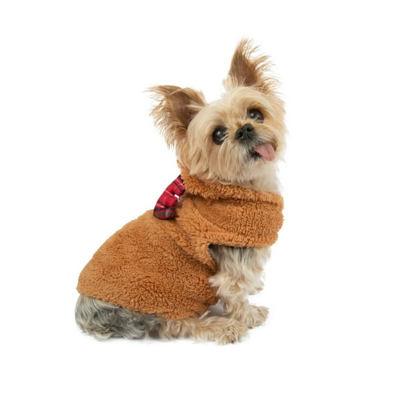 Vibrant Life, Holiday Dog Clothes, Reindeer Dog or Cat Hoodie, Tan, XXS