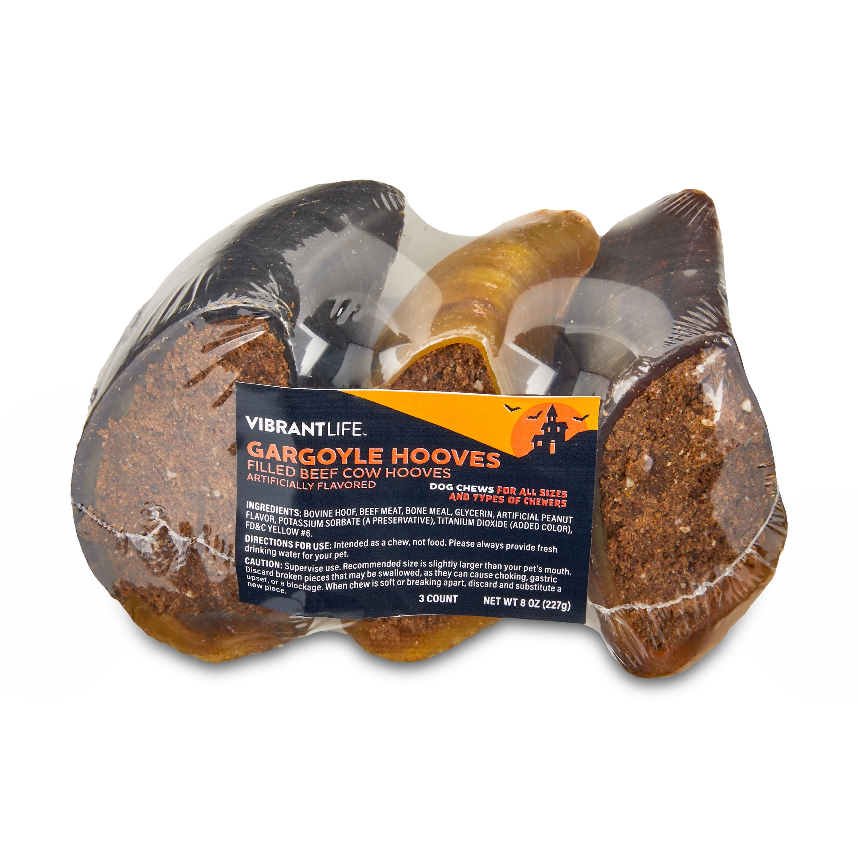 Vibrant Life Holiday Dog Treat Gargoyle Filled Hooves, 8 oz, 3 Count