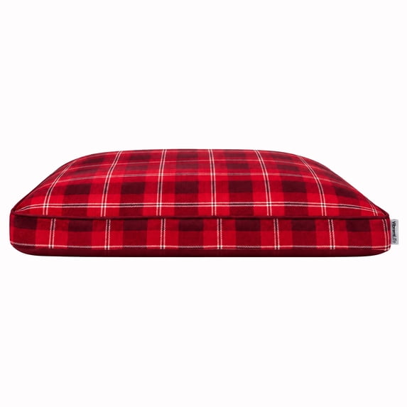 Vibrant Life Holiday Large Deluxe Gusset Pillow Pet Bed, Fireside Plaid, 42" x 32"