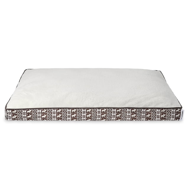 Vibrant Life Large Deluxe Gusset Pillow Dog Bed, Brown Chic Cabin Moose, 42" x 32"