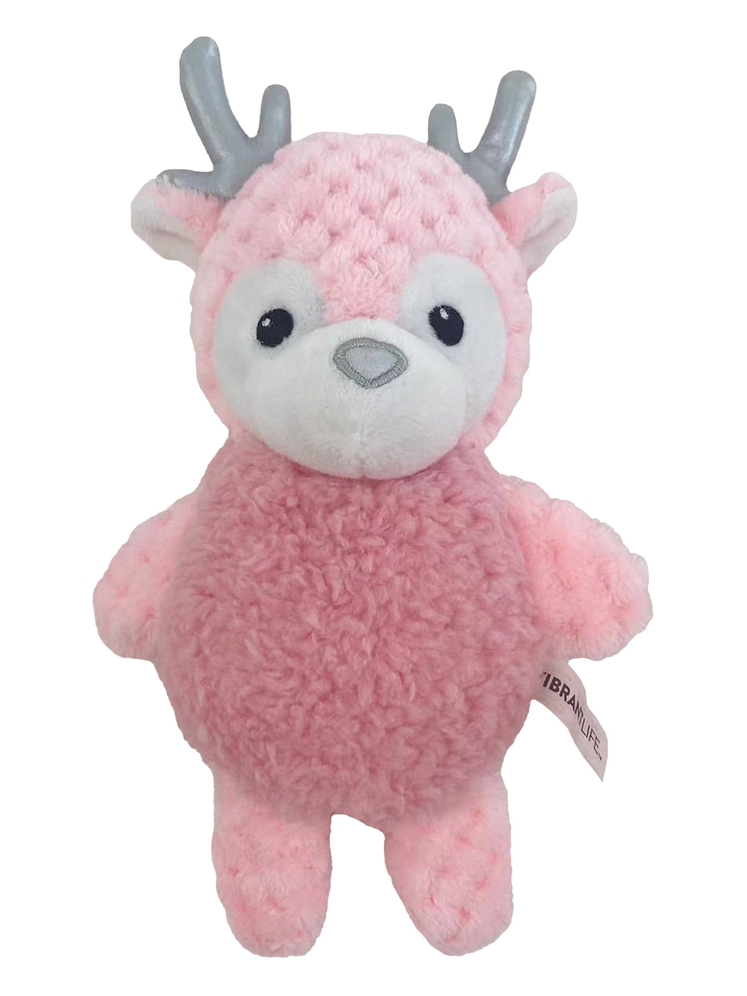 Vibrant Life Holiday Pink Reindeer Plush Dog Toy, Chew Level 2