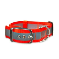 Vibrant Life Hunter Orange Extra Wide Adjustable Reflective Collar for Dogs, Extra Large