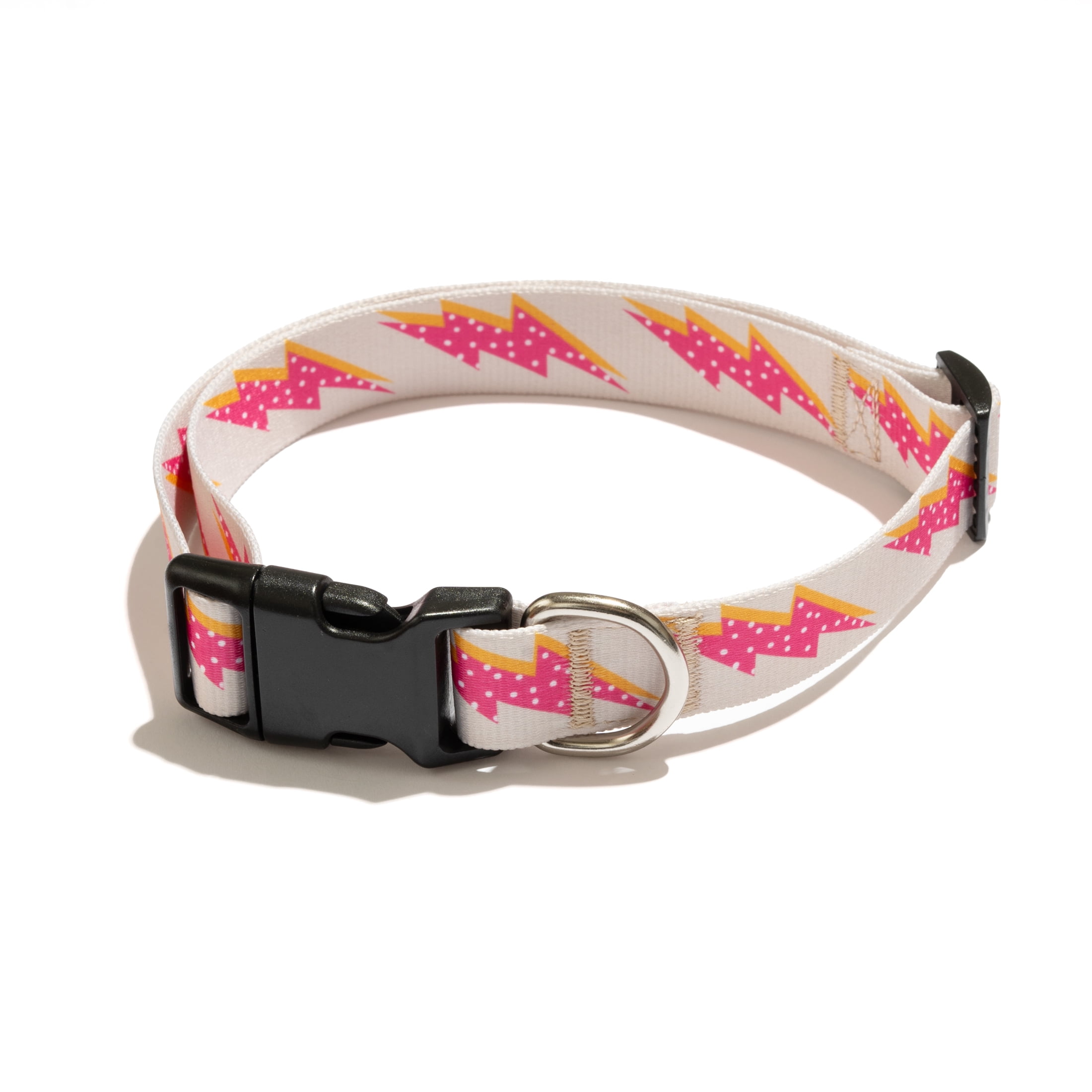 Vibrant Life Dog Collars, Lightning Bolt Fashion Pet Collar, Pink, Medium