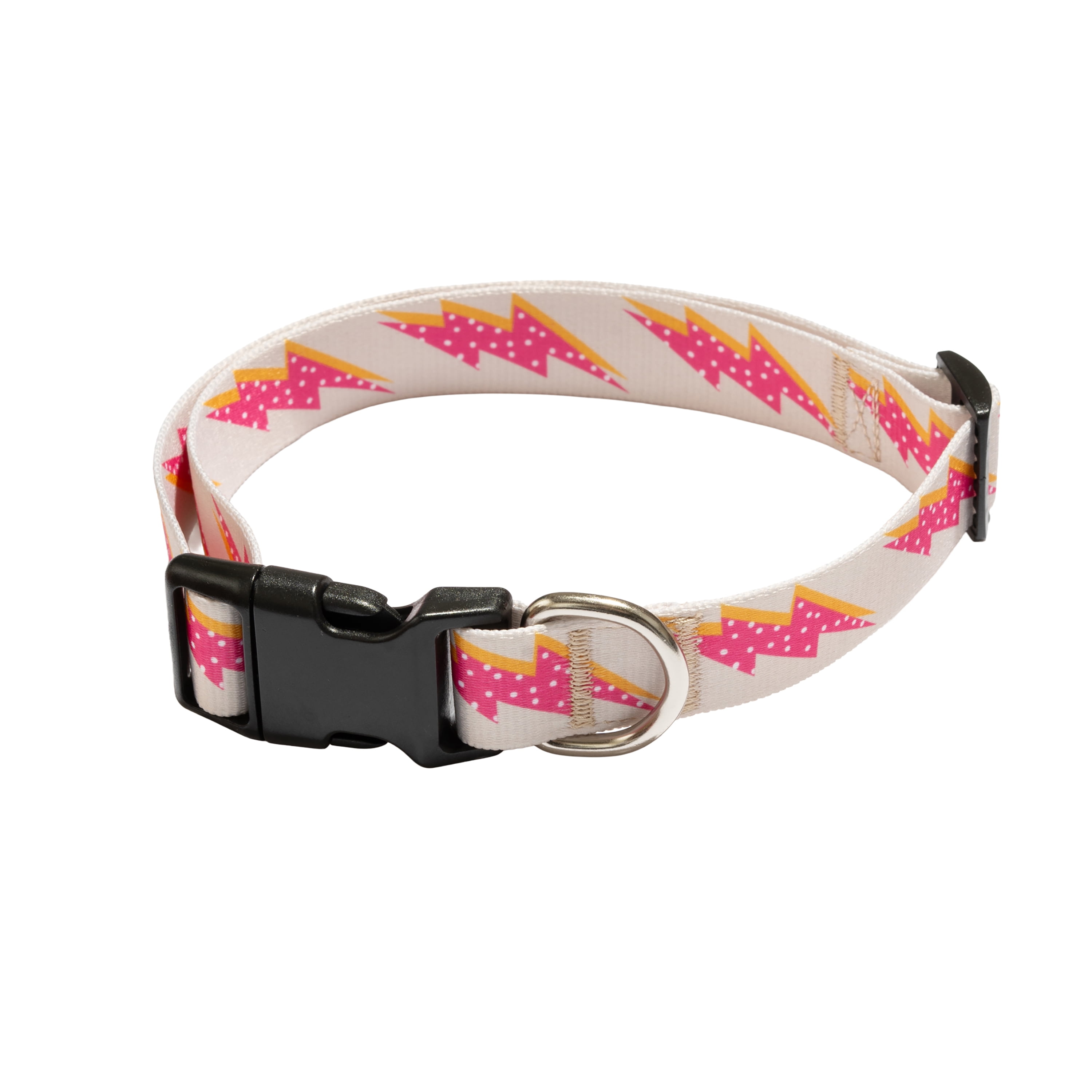 Vibrant Life Lightning Bolt Fashion Dog Collar, Pink, XL