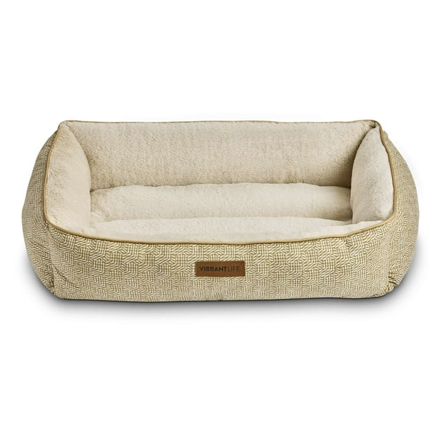 Vibrant Life Lounger Dog Bed, Large, Tan 36" x 27"
