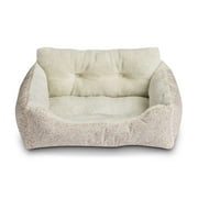 Vibrant Life Dog & Cat Bed, Plush Lounger, Portable, Machine Washable, Pink 21" x 17"