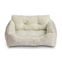 Vibrant Life Puppy Dog Bed, Plush Bolster Dog for Small Dogs, Small, 21" x 17", Pink