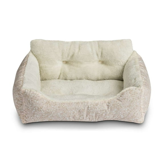 Vibrant Life Dog & Cat Bed, Plush Lounger, Portable, Machine Washable, Pink 21" x 17"