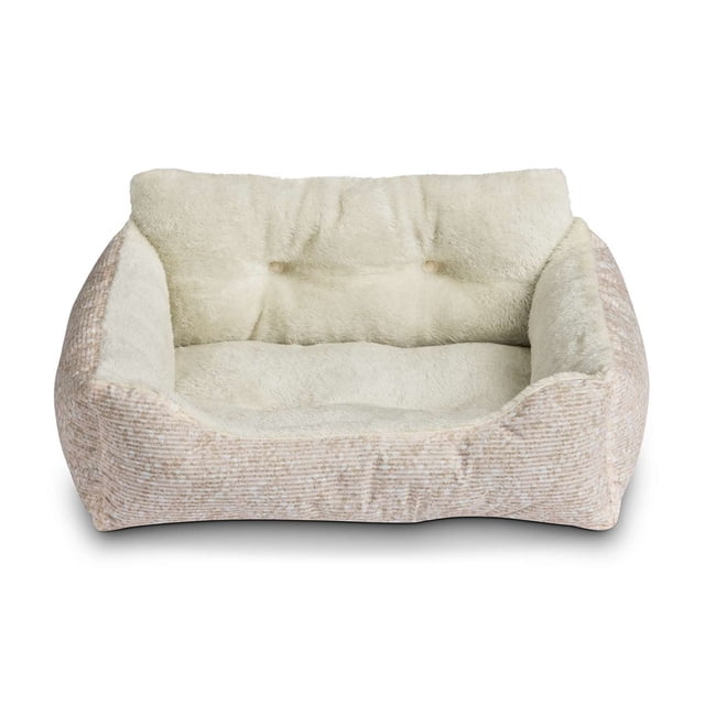 Vibrant Life Puppy Dog Bed, Plush Bolster Dog for Small Dogs, Small, 21" x 17", Pink