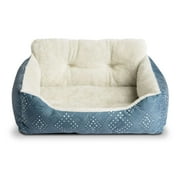 Vibrant Life Puppy Dog Bed, Plush Bolster Dog for Small Dogs, Small, 21 x 17, Blue