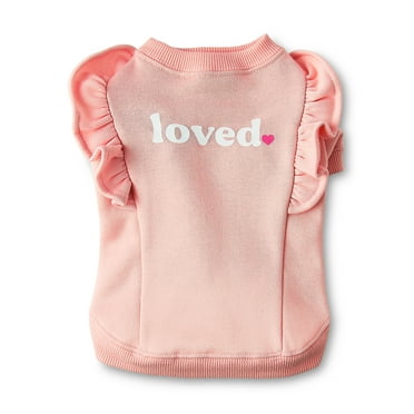 Vibrant Life Loved Ruffle Cat and Dog T-Shirt, Pink, XS