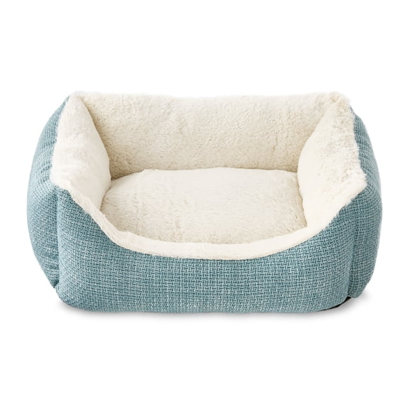 Vibrant Life Small Luxe Cuddler Dog Bed, Blue, 17" x 21"