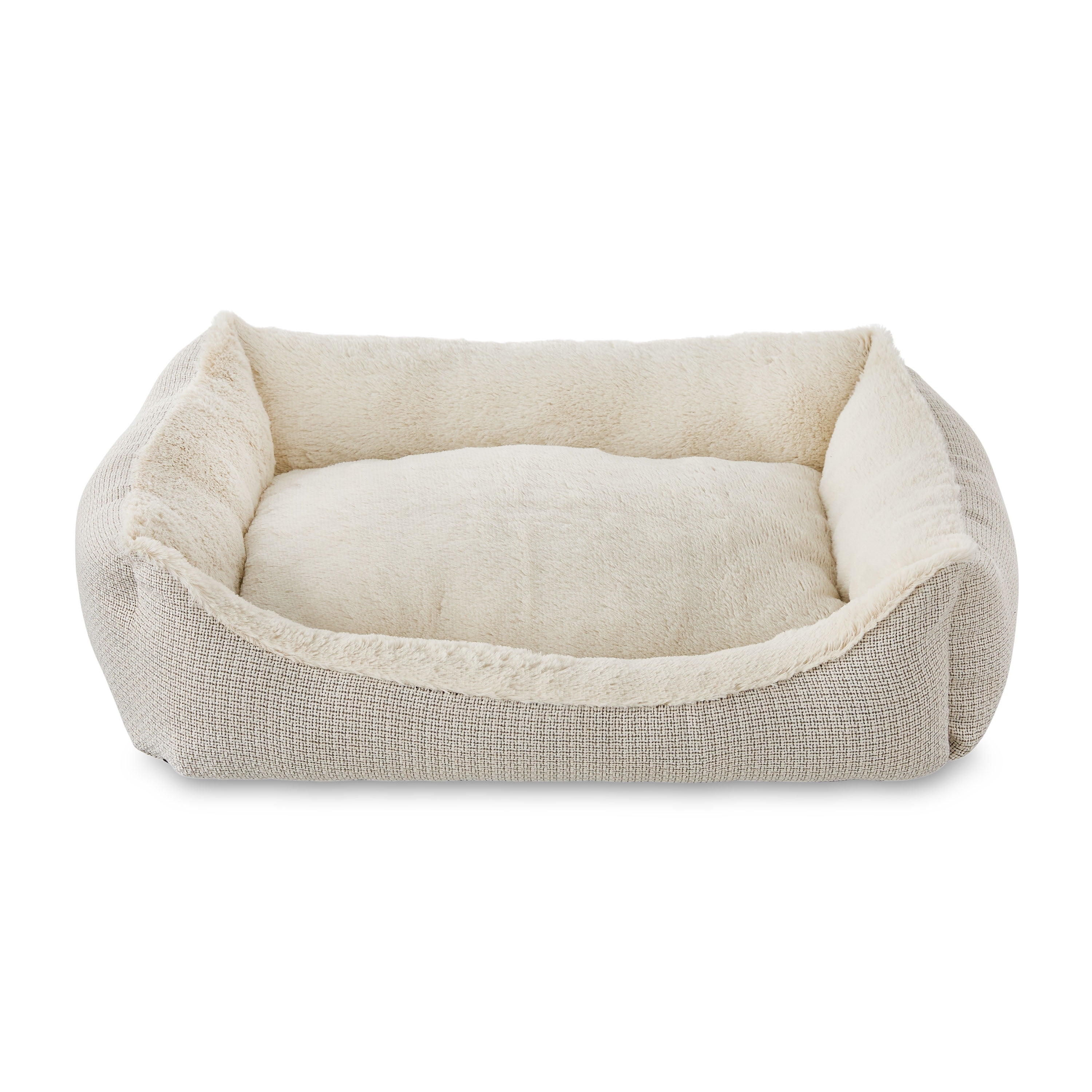 Vibrant Life Medium Luxe Cuddler Pet Bed, Cream, 27" x 21"