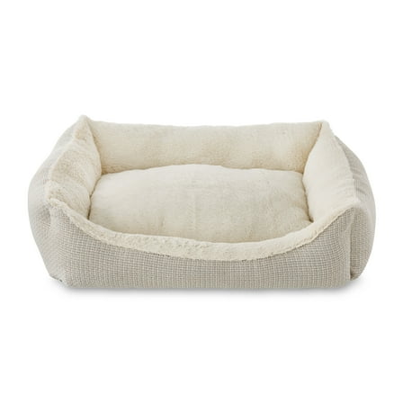 Vibrant Life Medium Luxe Cuddler Dog Bed, Cream, 27" x 21"