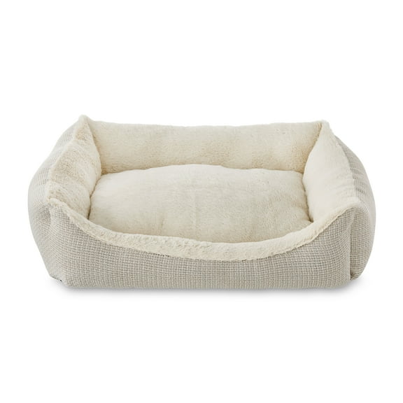 Vibrant Life Medium Luxe Cuddler Dog Bed, Cream, 27" x 21"