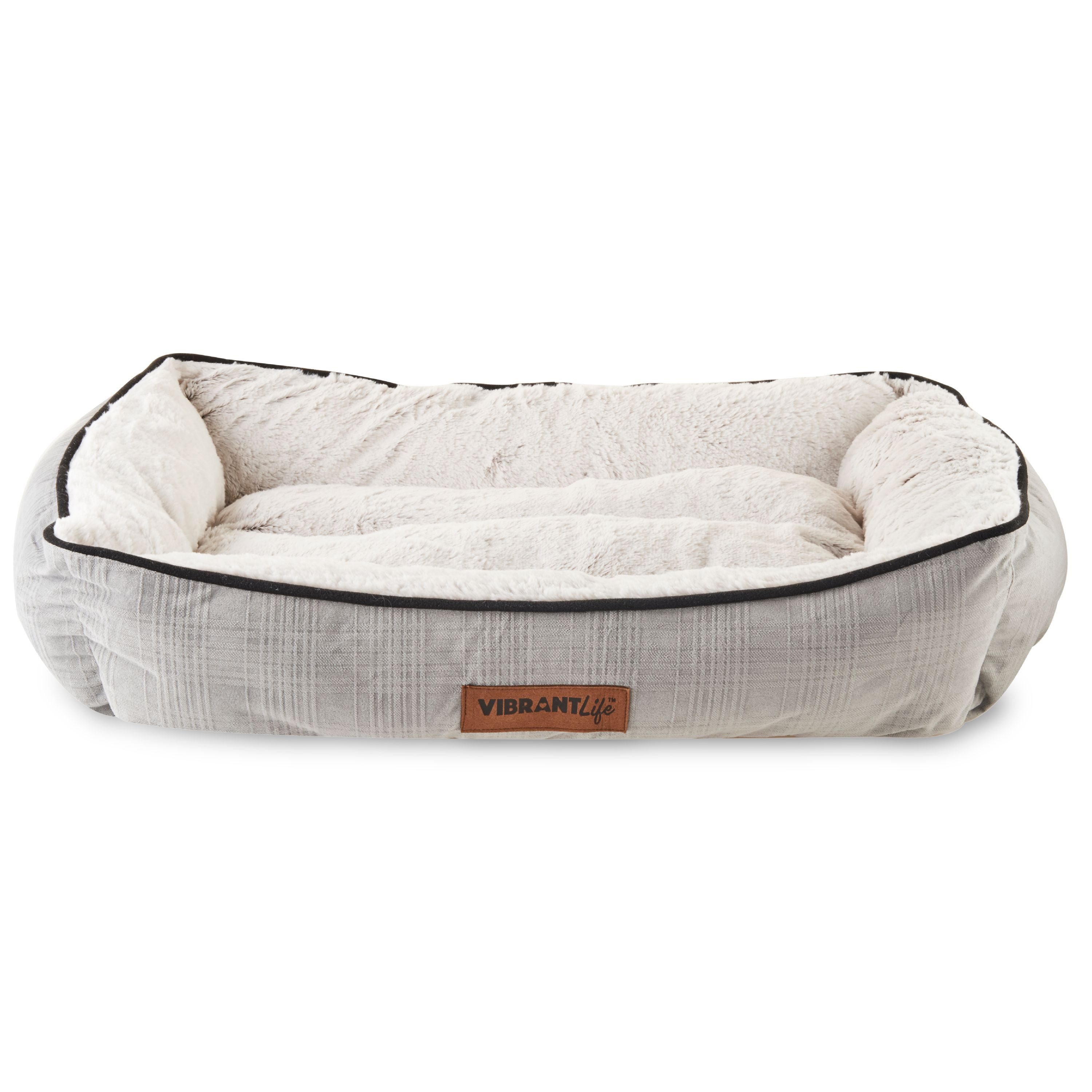 Vibrant Life Luxe Dog Bed Cuddler, 27"x21", Gray/Black