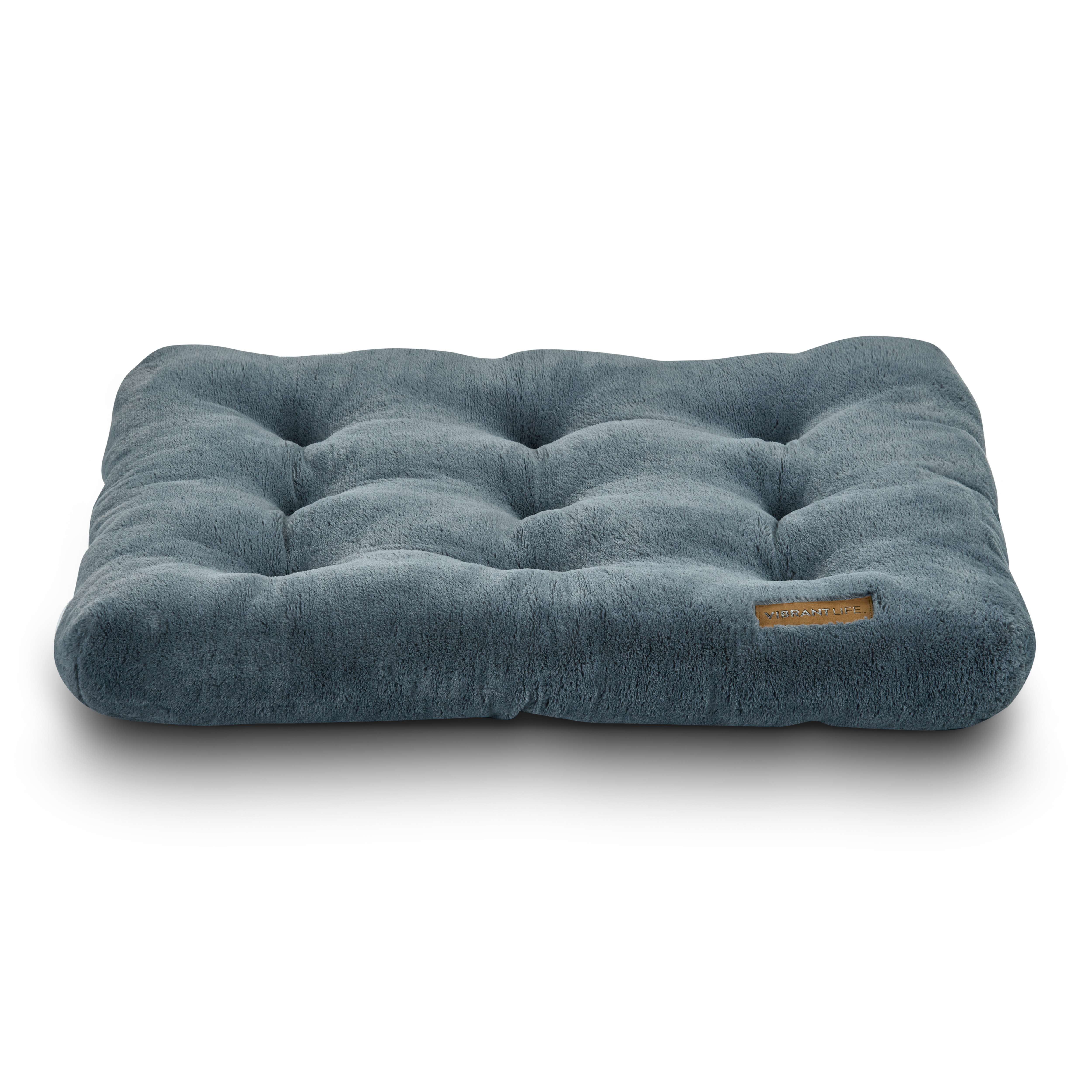 Vibrant Life Medium Dog Bed, Plush Pillow Bed For Medium Breeds, Medium, 36" x 26", Grey
