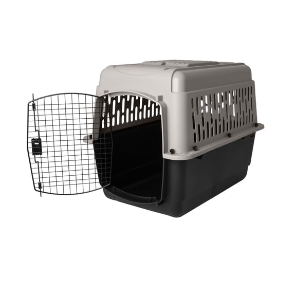 Vibrant Life Medium Hard-Sided Pet Carrier, Gray, 50 lb Limit