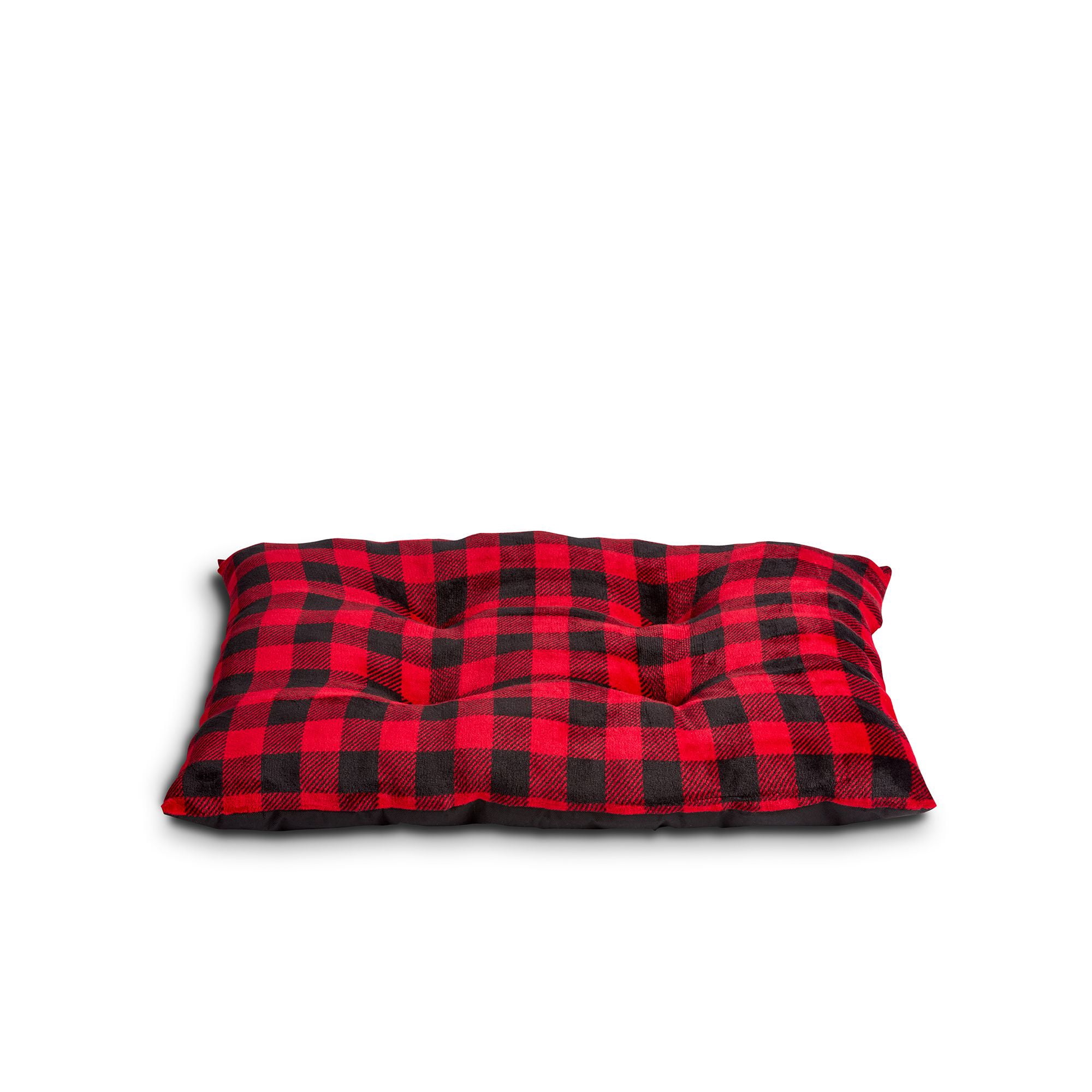 Vibrant Life Medium Tufted Pillow Dog Bed, Red Buffalo Plaid - Walmart.com