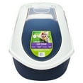 thumbnail image 1 of Vibrant Life Mega Smart Cat Cove Enclosed Cat Litterbox, Navy & White, 1 of 7