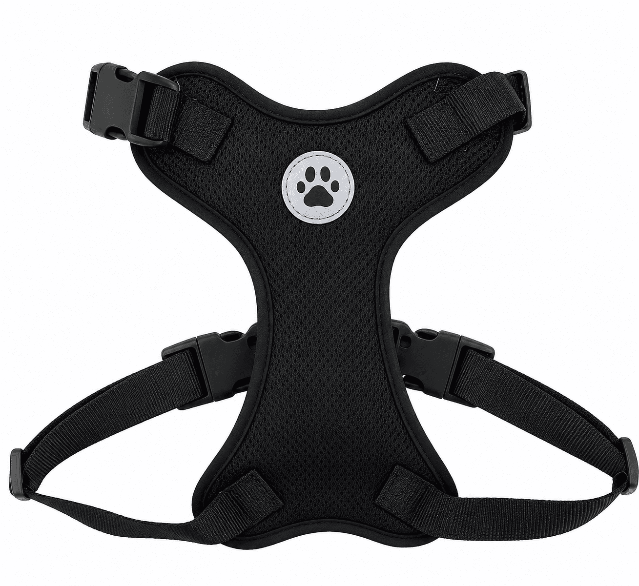 Vibrant Life Reflective Mesh Adjustable Dog Harness, Black, Large