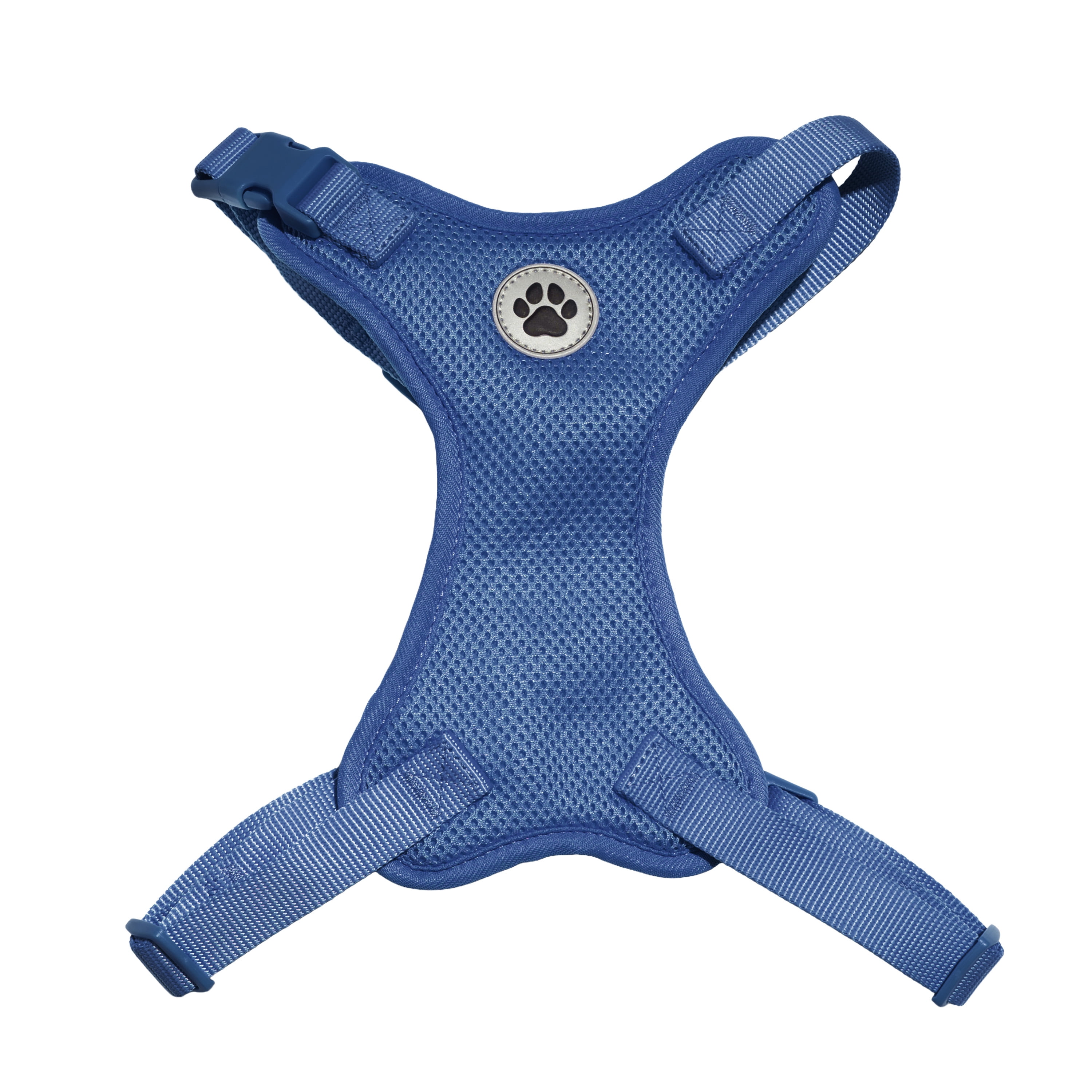 Vibrant Life Polyester Mesh Adjustable and Reflective Dog Walking Harness, Blue, M