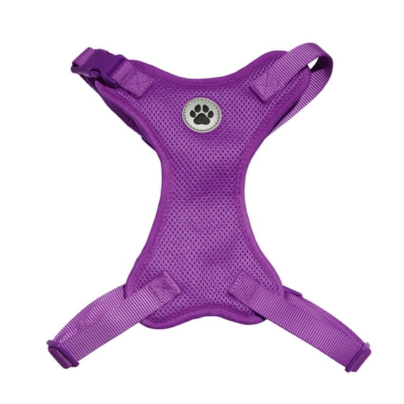 Vibrant Life Polyester Mesh Adjustable and Reflective Dog Walking Harness, Purple, L
