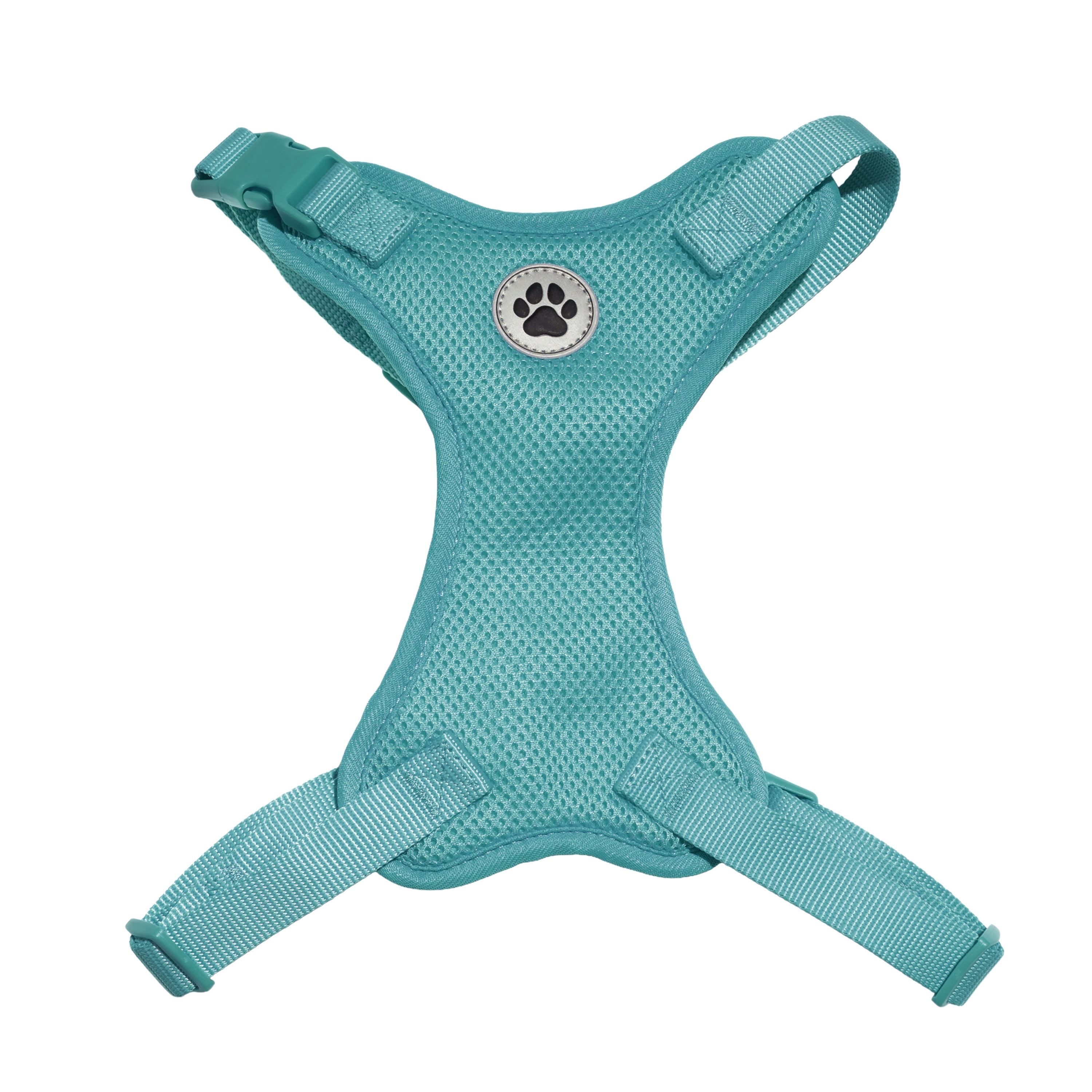 Vibrant Life Polyester Mesh Adjustable and Reflective Dog Walking Harness, Turquoise, M