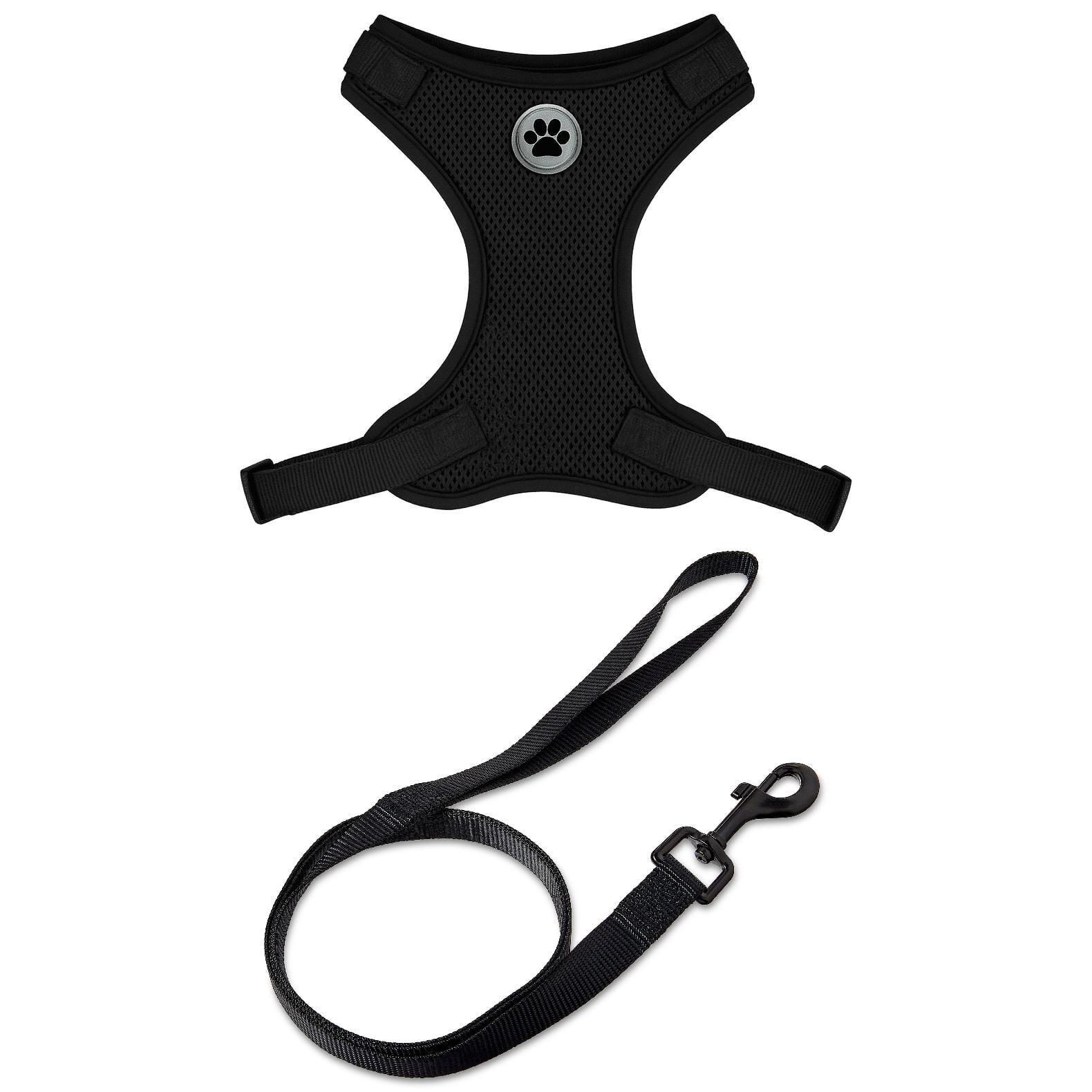 Vibrant Life Mesh Adjustable, Reflective Dog Walking Harness, with 4ft Leash included, Black, Extra Small