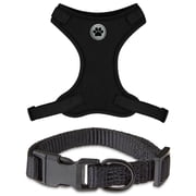 Vibrant Life Mesh Adjustable, Reflective Dog Walking Harness, with Dog Collar included, Black, Extra Small