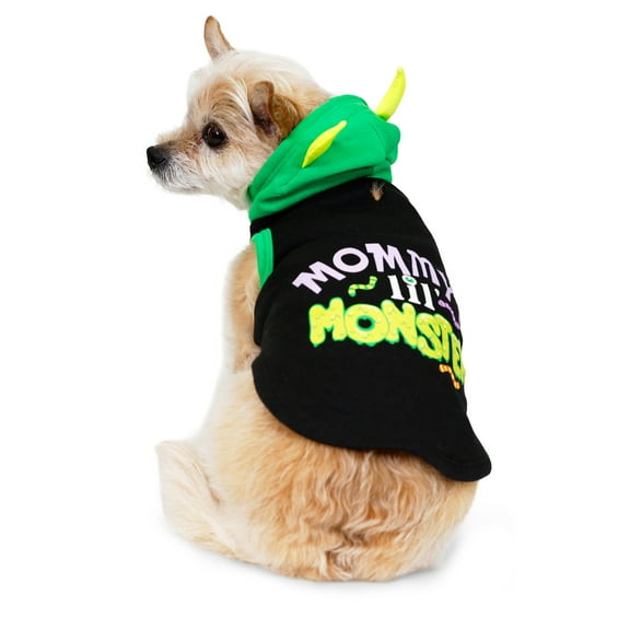 Vibrant Life Halloween Hoodie for Dogs & Cats, Mommy's Lil' Monster, Black, Extra Small