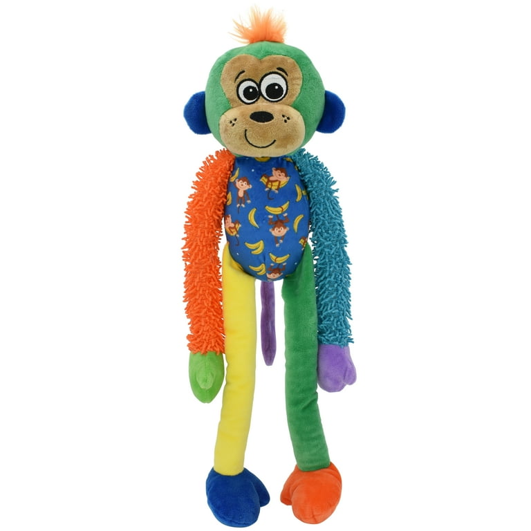 Vibrant Life Multicrew Monkey Plush Dog Toy Six Squeakers 18 inch Size 19 inch