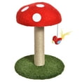 Vibrant Life Deluxe Jute Mushroom Cat Scratching Post with Dangling Toy