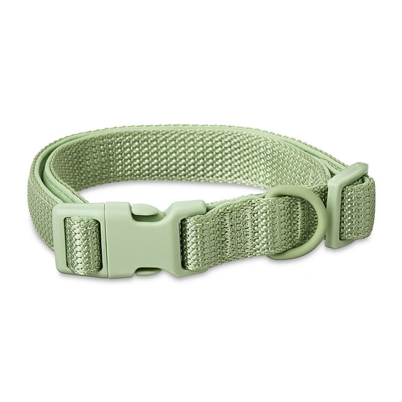 Vibrant Life Neoprene Cushioned Adjustable Dog Collar, Sage Green, Medium
