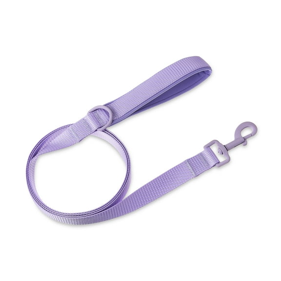 Vibrant Life Neoprene Cushioned Monochrome Leash for Medium & Large Dogs, Lavender, 6 ft