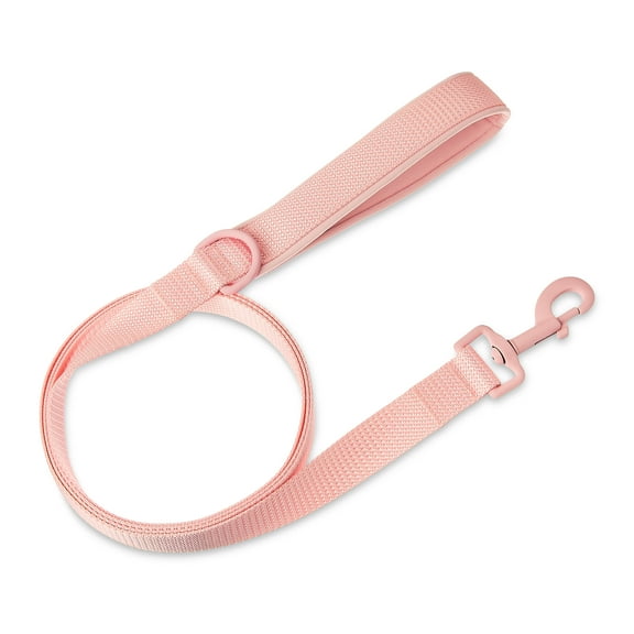 Vibrant Life Neoprene Cushioned Monochrome Leash for Medium & Large Dogs, Soft Pink, 6 ft