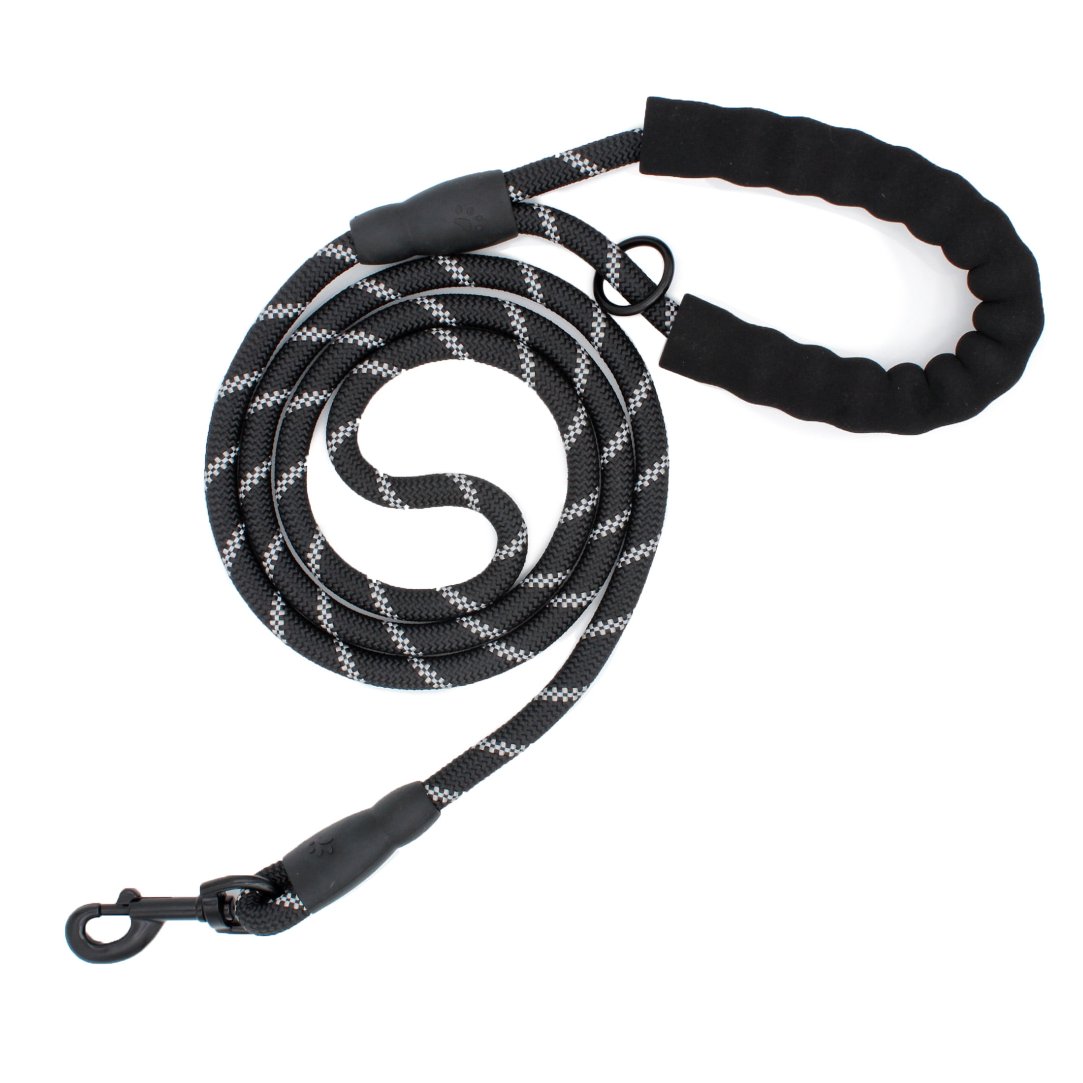 Vibrant Life 6' Neoprene Cushioned Rope Dog Leash, Black