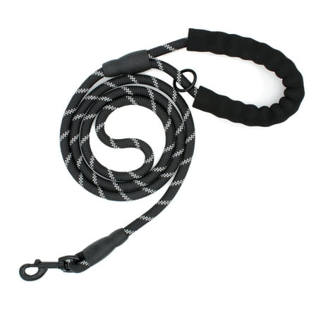 Vibrant Life 6' Neoprene Cushioned Rope Dog Leash, Black