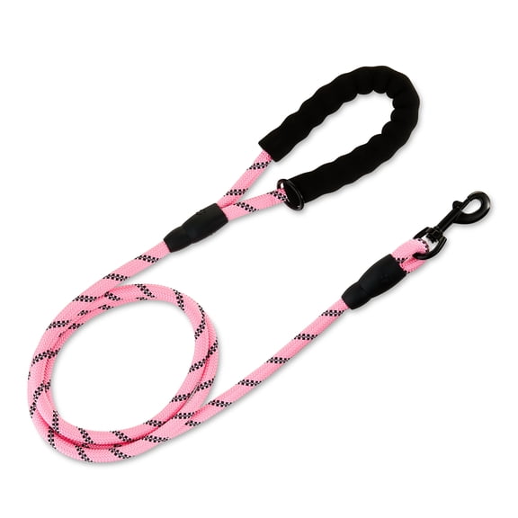 Vibrant Life 6' Neoprene Cushioned Rope Dog Leash, Pink