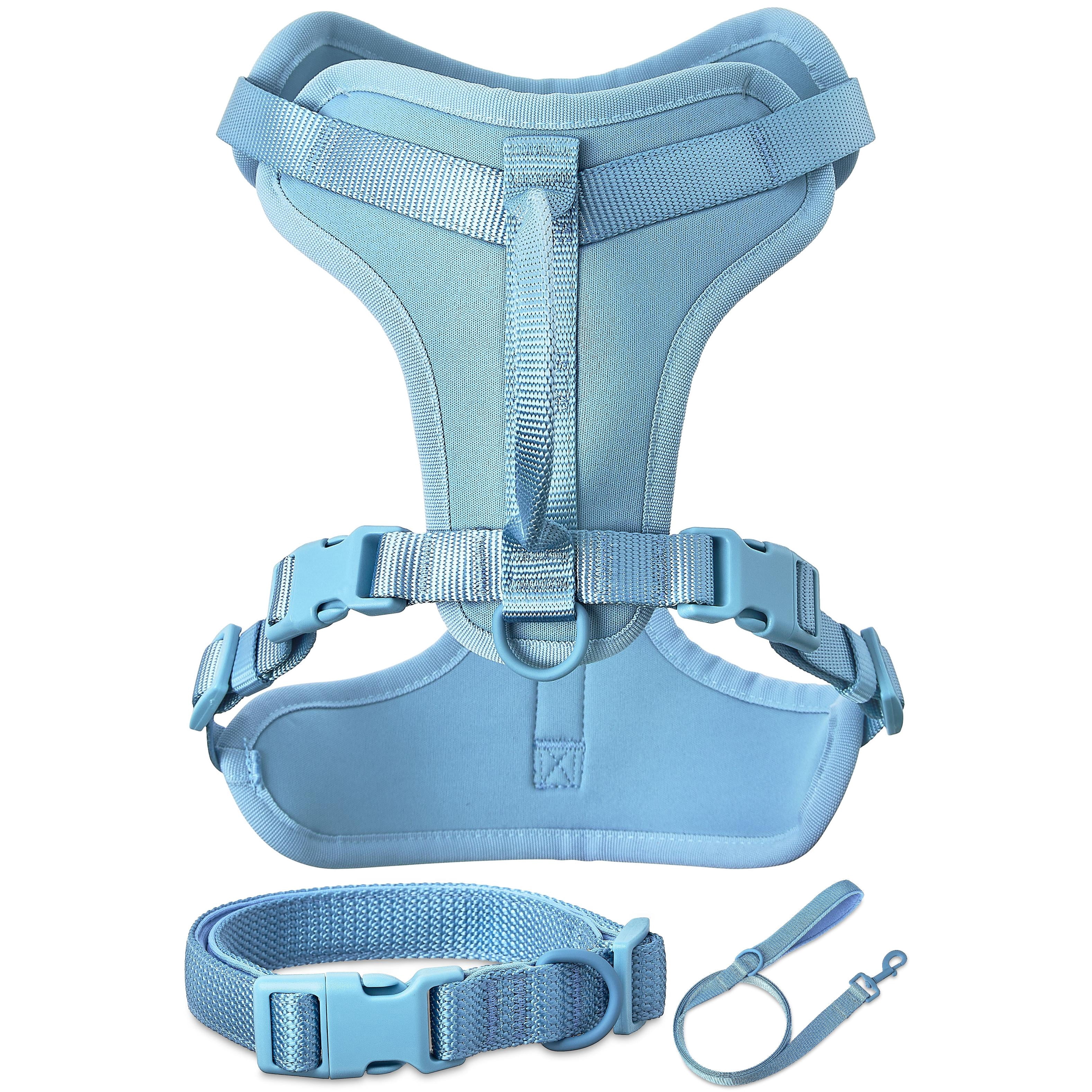 Vibrant Life Neoprene Cushioned Walking Dog Set, Adjustable Dog Collar and Harness with 6ft Leash, Soft, Medium Dog