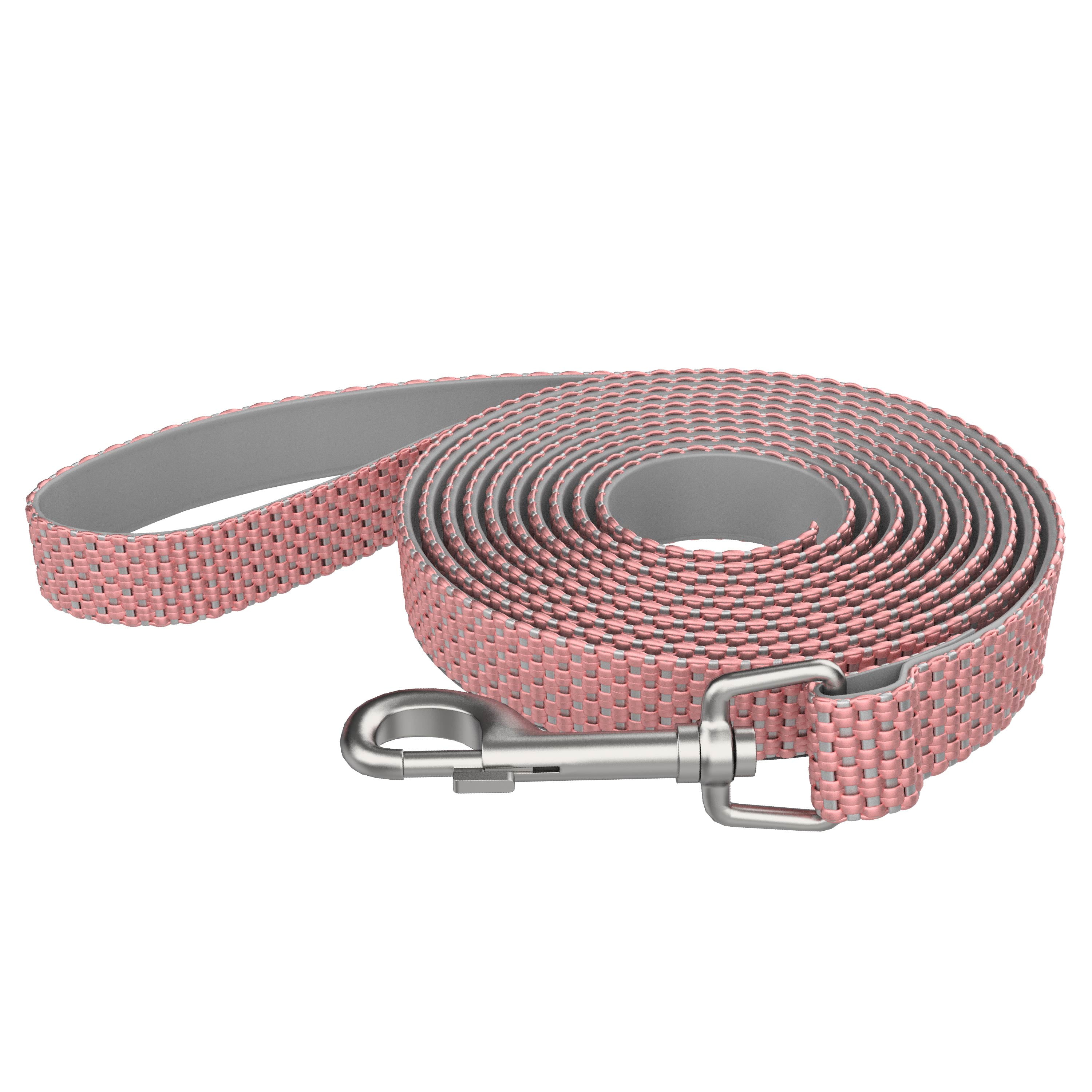 Vibrant Life Nylon 5ft Anti-Shock Padded Dog Leash, Pink