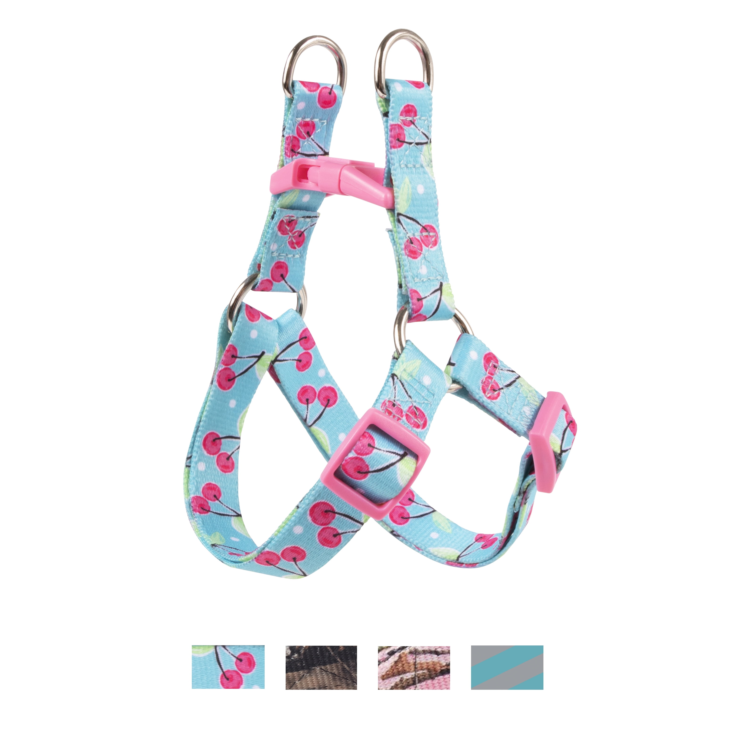 Vibrant Life Nylon Cherry Step-in Dog Harness, Blue, S (8" to 14" Chest Size)