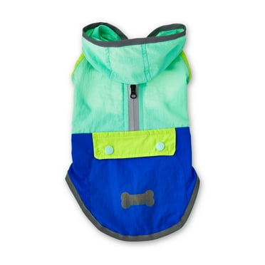 Vibrant Life Nylon Water Repellant Windbreaker Raincoat for Dogs & Cats, Blue, Extra Small