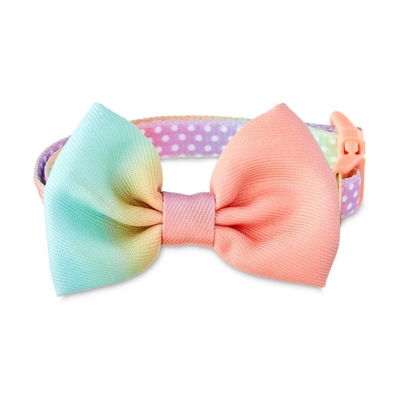 Vibrant Life Ombre 3D Bow Tie Fashion Dog Collar, Multicolored, Small