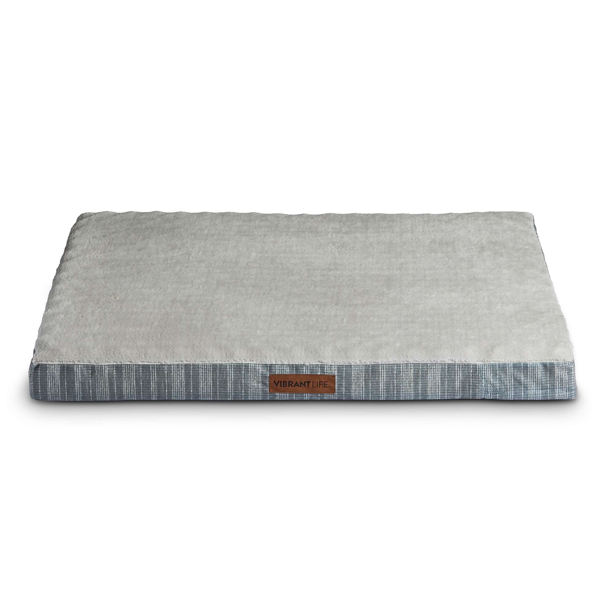 Vibrant Life Large Orthopedic Foam Dog Bed for Large Breeds, 35" x 25", Grey