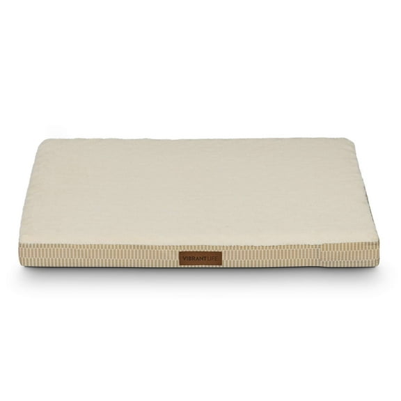 Vibrant Life Orthopedic Foam Mat Dog Bed, Tan, Large 35" x 25"